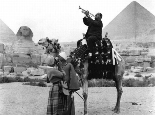 Fun Jazz History Fact,Louis Armstrong once played his trumpet while riding a camel in Egypt.