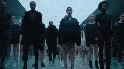 pretentiousxteenager:Kanye at adidas Originals x Kanye West fashion show.