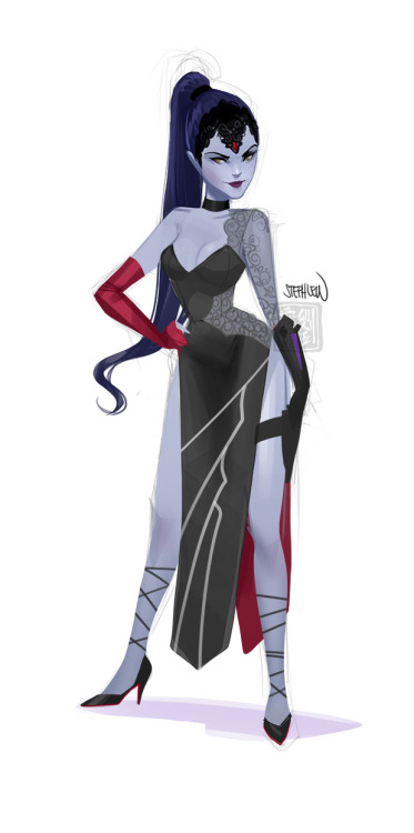 stephlewart: widowmaker fan skin doodle