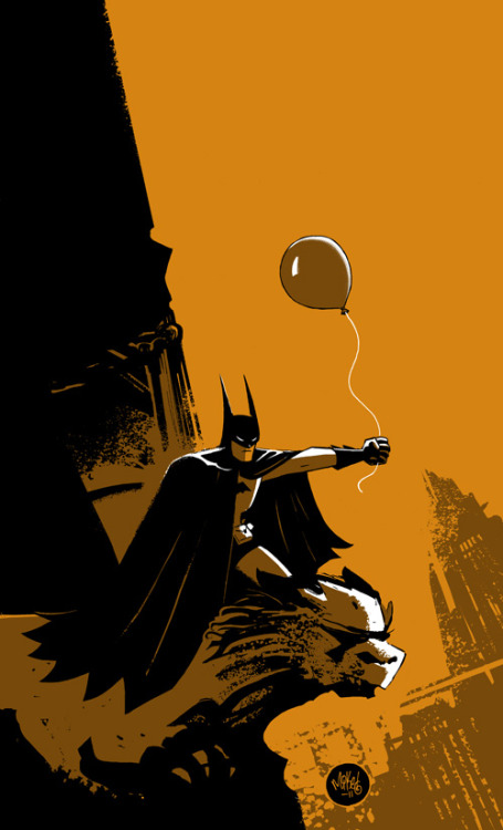 gothamart - Batman with a Balloon by mikemaihack