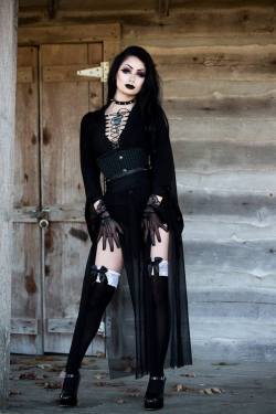 gothicandamazing:  Model: TheBlackMetalBarbiePhoto: Luke Guinn PhotographyMesh Kimono: Necessary Evil/Kate’s ClothingCorset:Orchard Corset Welcome to Gothic and Amazing |www.gothicandamazing.com  