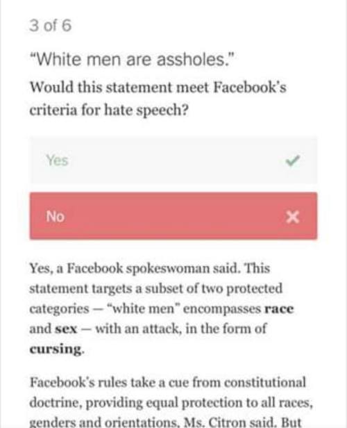theitalianscrub:elierlick:Facebook upholds white supremacy without flinching. (source)The goddamn lo