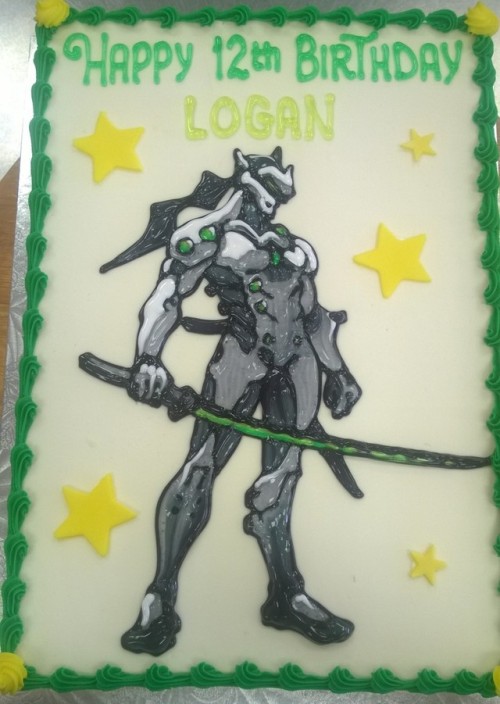 been starting to get overwatch cakes at woooooork! These are iced in buttercream and the drawings ar