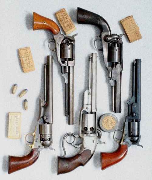 twippyfan: Grand Collection! Colt’s navy revolver, Kerr revolver, Savage Navy revolver, Reming