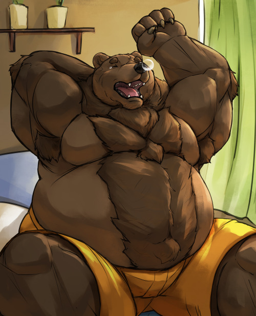 The weekend gives a nice respite from the busy weekdays. The big pudgy brown bear must have had some