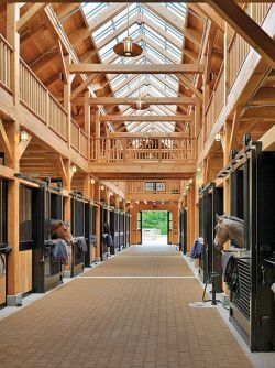 604-two-stride-line:  horses-and-ponies:  can we just take a minute to look how amazing these barns are  A barn with skylights, so ideal!  This what I imagine Heaven looking like