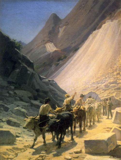 artist-nikolaige: The Transportation of Marble at Carrara, 1868, Nikolai GeMedium: oil,canvas