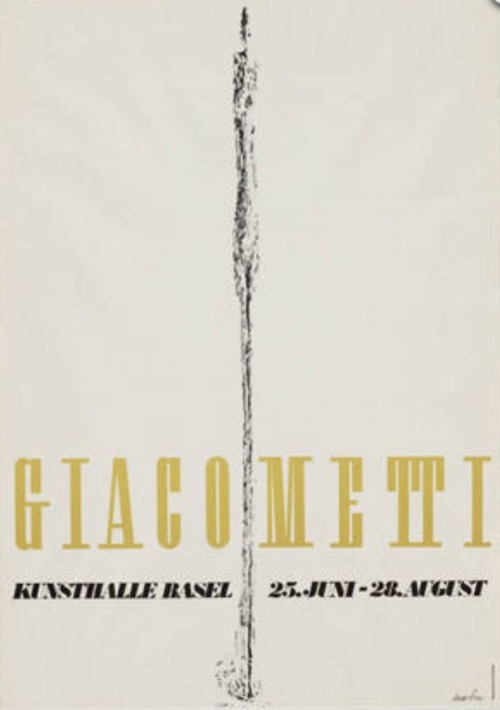 Herbert Matter, Poster for the Giacometti Exhibition in Basel, 1966. Book cover, 1987