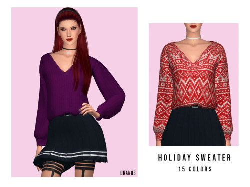 Holiday Sweater - New Mesh- HQ Mode compatible- 15 Colors- Specular map includedHope you like i