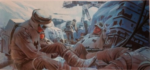 Ralph McQuarrie art for the Battle of Hoth. From The Empire Strikes Back (1980).