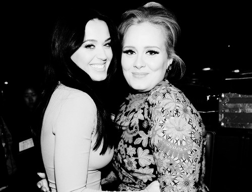 adeleology:  Adele + Katy in B&amp;W 