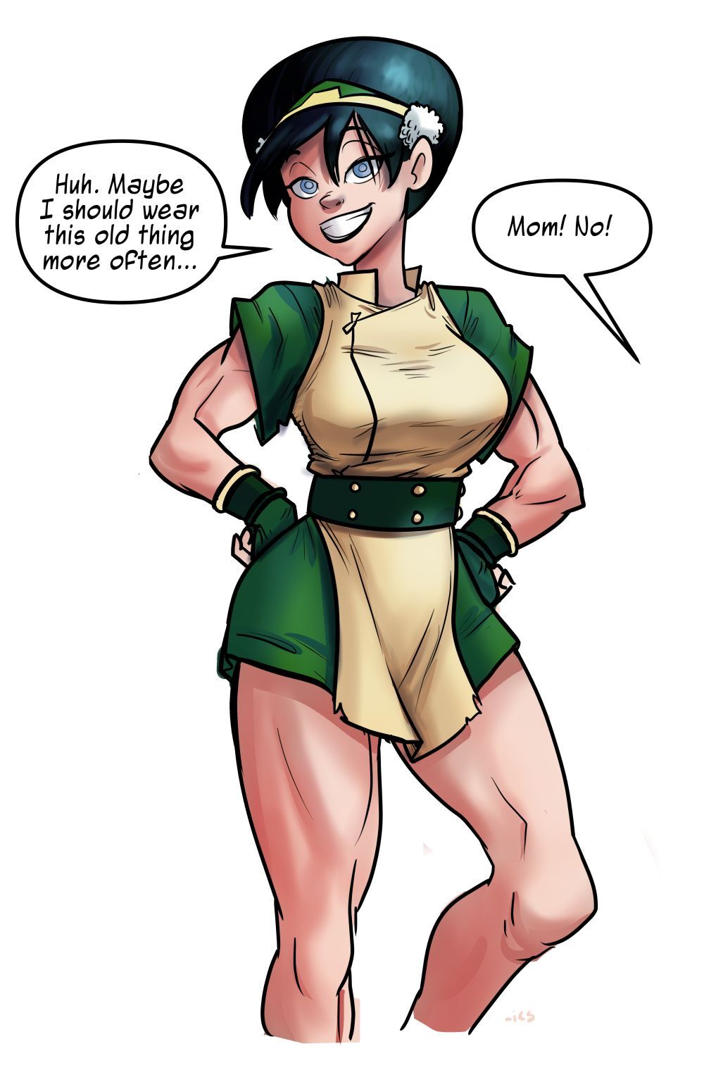 iancsamson:  Drawthread thingy: Adult Toph wearing her old clothes, based on Morganagod’s