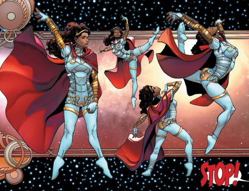 superheroesincolor:  Legendary Star-Lord #12 (2015) //   Marvel Comics Captain Victoria, Commander of Spartax Royal Guard and sister of Star-Lord (Peter Quill) Story Sam Humphries, art Paco Medina Get it here here  [ Follow SuperheroesInColor on facebook