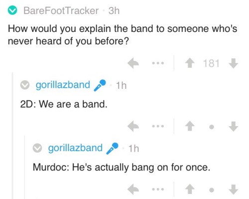 madmaxyuriroad: The gorillaz AMA is fucking incredible