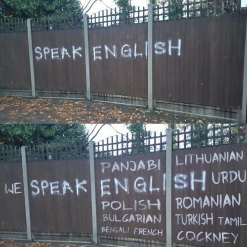sixpenceee:Community responding to a spate of xenophobic graffiti in Walthamstow, London