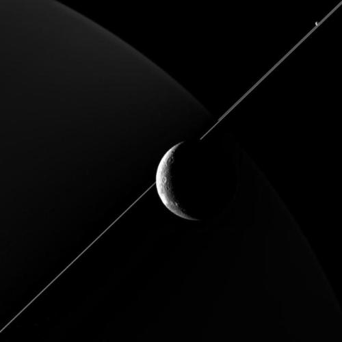 sermarkblog:NASA’s Cassini imaging scientists processed this view of Saturn’s moon Dione, taken duri