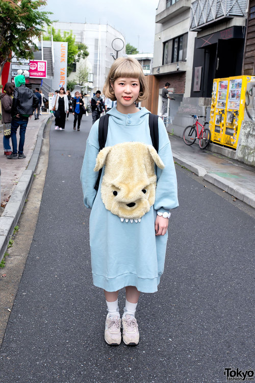 19-year-old Ayaka on Cat Street in Harajuku wearing a bear dress by the Japanese brand Ne-Net &amp; 