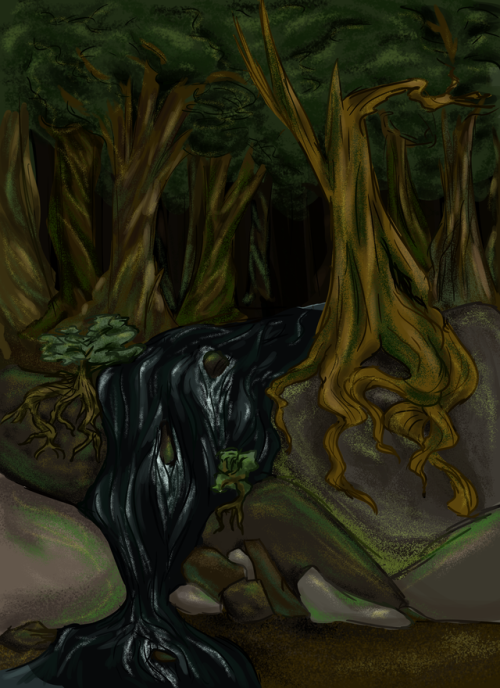 Waterfall Using My Haunted Mansion Sign As A Palette