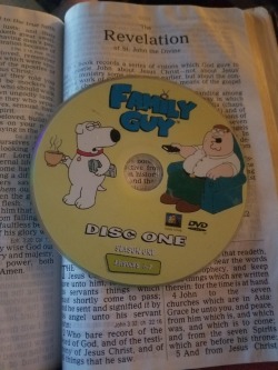 essiecatter:i found a family guy dvd in my grandparent’s bible Holy Item