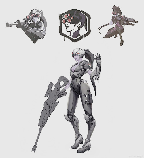 evilwvergil:“concept arts” : 奪命女 Widowmaker↳ オーバーウォッチ OVERWATCH <3 <3 <3