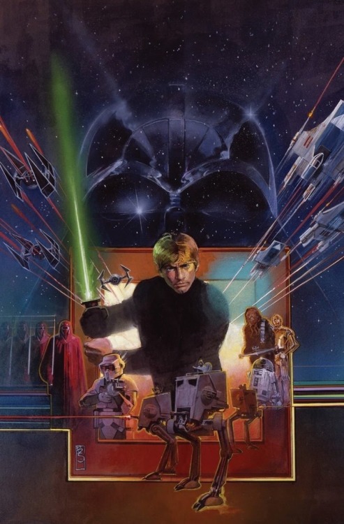 Marvel’s Return of the Jedi comic book cover, with art by Bill Sienkiewicz.