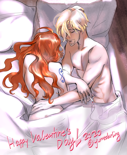 Ran a Twitter poll and Sannami won for my Valentine’s Day illustration~Hope you had a Happy Valentin