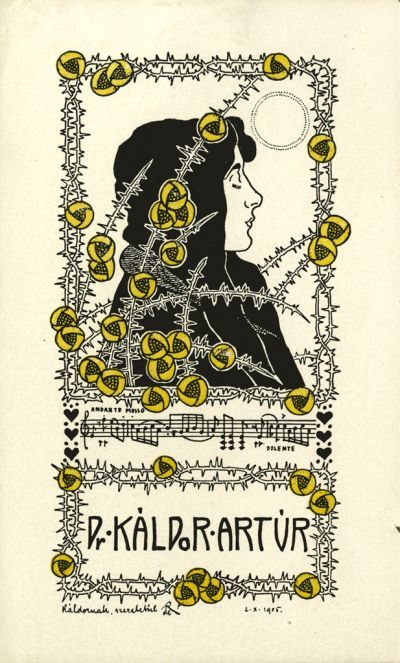 Ex-libris (bookplate) - Dr. Artúr KáldorRozsnyay, Kálmán (1871 - 1948)