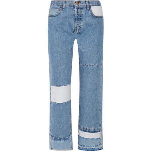 Current/Elliott The DIY patchwork high-rise straight-leg jeans ❤ liked on Polyvore (see more high wa