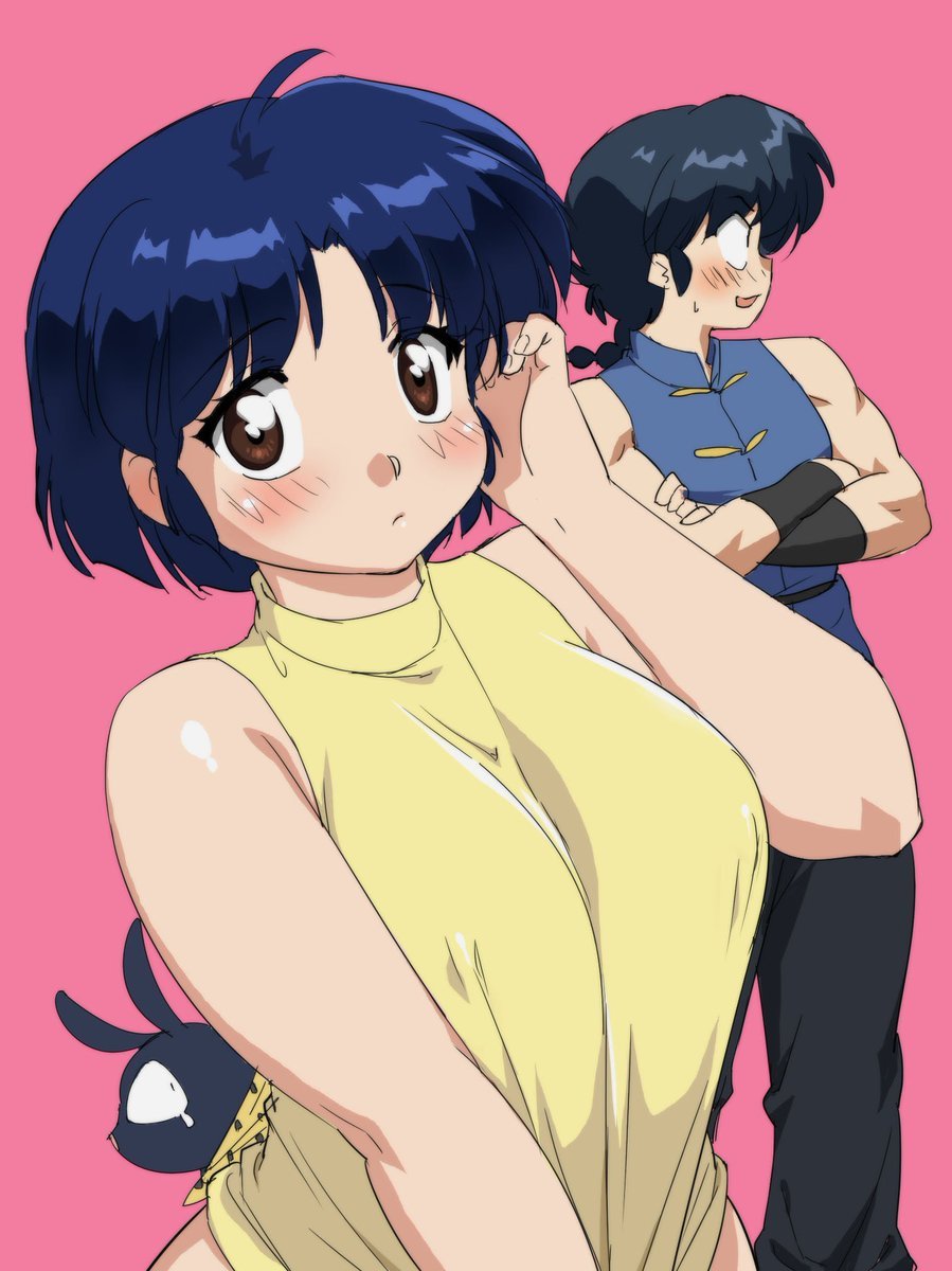 rumicworld-ranakan-diaries:  Ranma ½   Ranma Saotome, Akane Tendo, and P-chan.