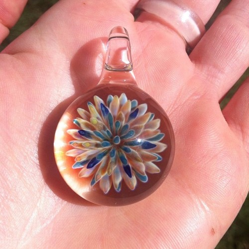 Sunshines out! New sea anemone pendant to share today. More on our website. #glasspendant #glasspeac