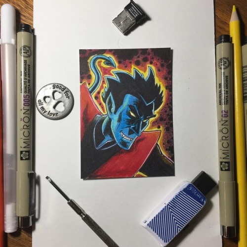 Nightcrawler. . #nightcrawler #xmen #sketchcard #sketchcardmob #commissionswelcome #artforsale #mi