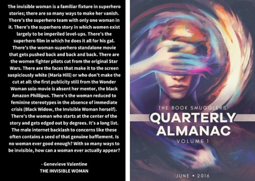 Genevieve Valentine’s essay on The Invisible Woman is part of the first issue of The Book