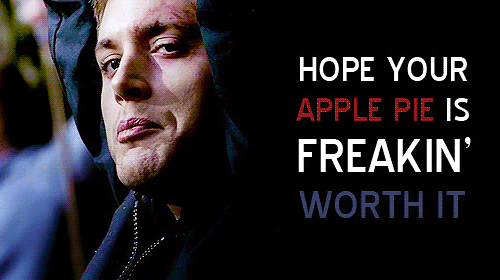 imperfectcas:  Happy pie Pi day, Dean Winchester! (x) 