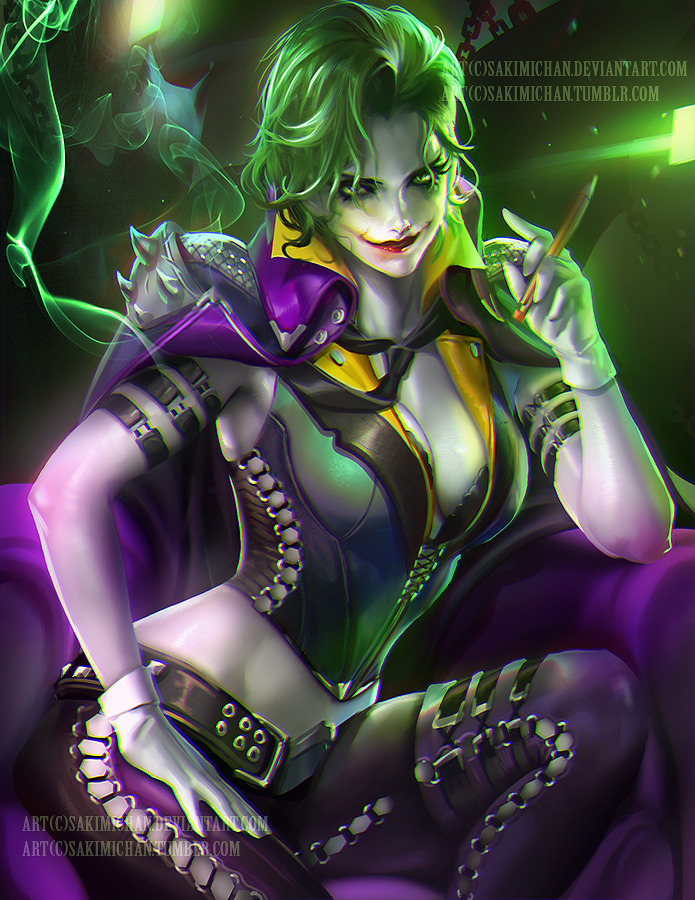 sakimichan:  I wanted to paint a female version of joker for a long time since I