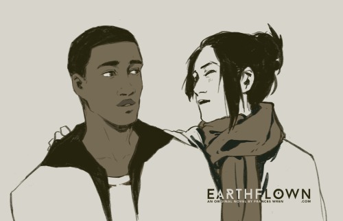 Doodle of Elijah and Carter from my and @francesthewren ‘s original novel Earthflown (subscribe to g