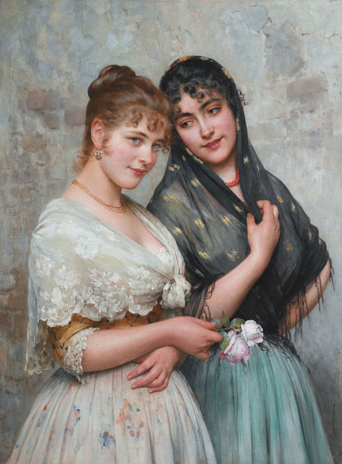 paintingispoetry:Eugene de Blaas, Two Venetian Women, 1898