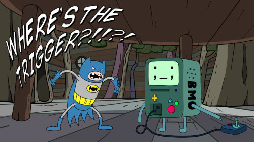 timetravelandrocketpoweredapes:  Mini-Batman’s Adventure Time Adventures by Nikolos Sardos Artist website / deviantart/ shop via bluedogeyes 