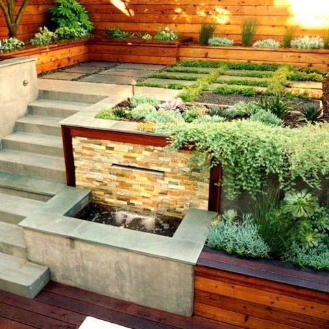 Inspiration For A Mid-sized Contemporary Partial Sun Backyard Stone Garden Path.