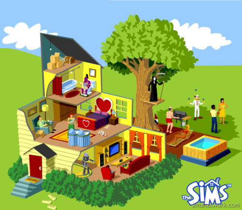 Sims Playhouse Wallpaper Archived By SimNetwork.com (who Are Still Online) From TheSims.EA.com In 2001/2002
