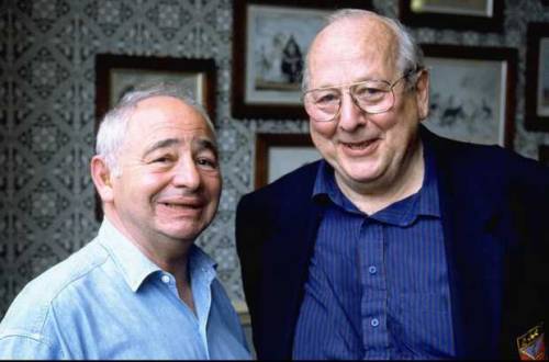 murderorriblemurder:Colin Dexter with his characters. Sorry, don’t know the meme source - who ever m