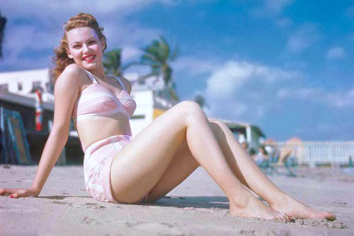 Peach on the beach, 1940.