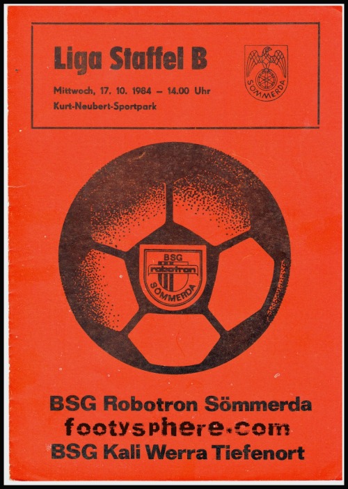 footysphere: A selection of East German football programmes from the mid-80s. Further reading: The P