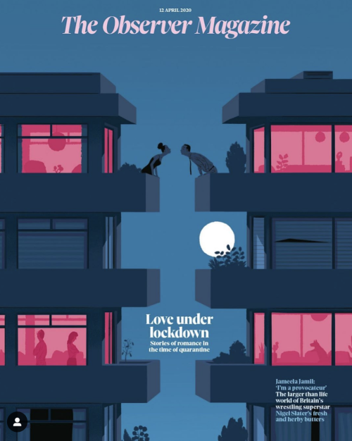 New Magazine Cover #29: The Observer Magazine (London), April 12, 2020. Cover illustration: Paul Blo