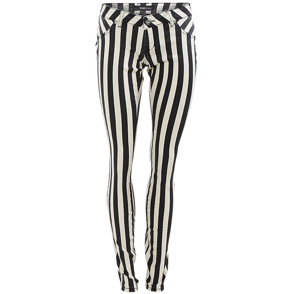 EKSEPT Jeans Merel Stripe ❤ liked on Polyvore (see more black slim jeans)