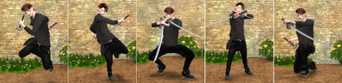  You need to download the:Pose player form Andrew’s Studio and Teleport Any Sim ★ Twin Sword Pose2 ★