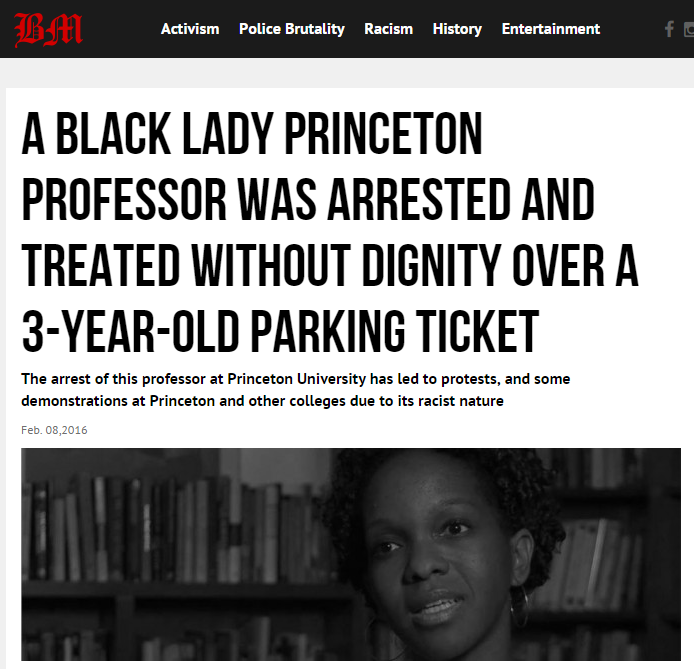 blackmattersus:   A professor at Princeton University wrote about her arrest this
