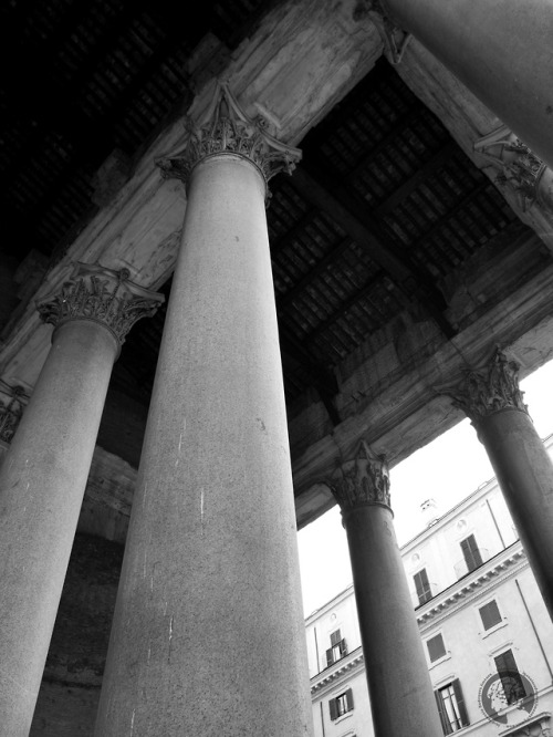 Detail of the columns of the Pantheon, Rome, Italy