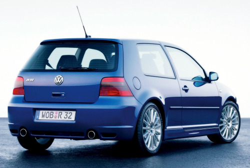 What a difference 20 years makes juxtaposition of Volkswagen Golf R32, 2002 & Volkswagen Golf R 