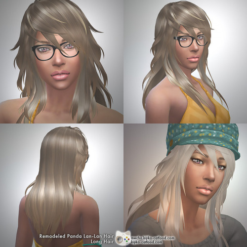 kijiko-sims: Remodeled my Panda Lna-Lan hair Hi there!It’s been a long time.I remodeled my &ld