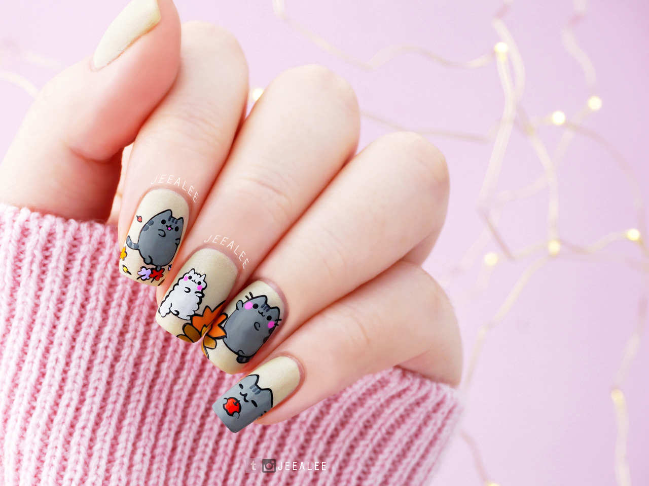 Pusheen The Cat Nails - Envy Nail Spa